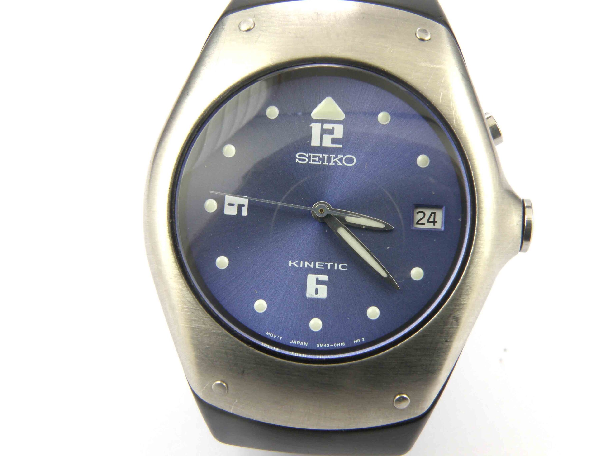 Mens Seiko Kinetic Blue Watch 5M42 0E49 50m eBay