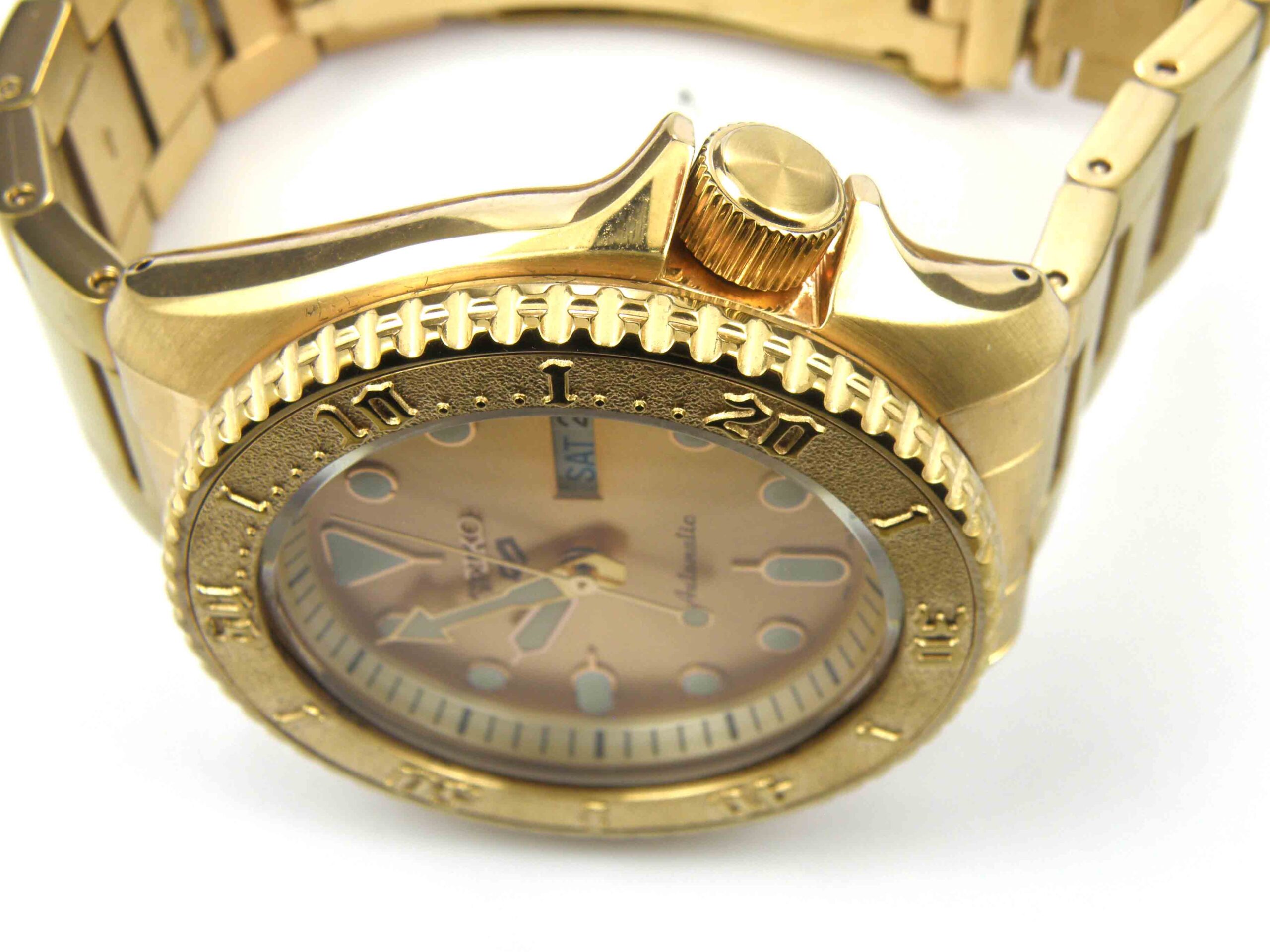 Herren Seiko 4R36 08E0 Ros gold Automatikuhr 100m