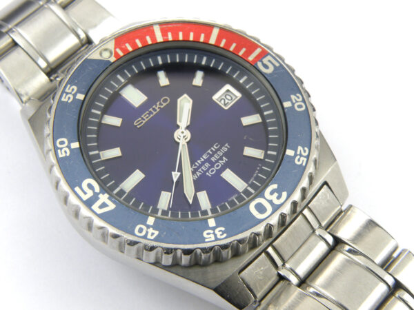 Mens Seiko 5M62-0A10 Pepsi Kinetic Divers Watch - 100m