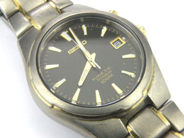 Mens Vintage Seiko Kinetic Titanium Watch 5M62-0AM0 - 100m