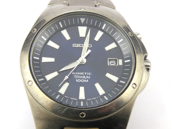 Mens Vintage Seiko Kinetic Titanium Watch 5M62-0BS0 - 100m