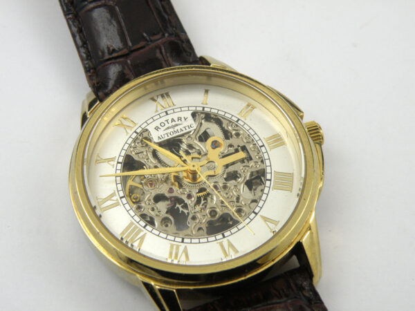 Rotary Mens GS03862/01 Automatic Swiss Skeleton Dial Watch - 100m