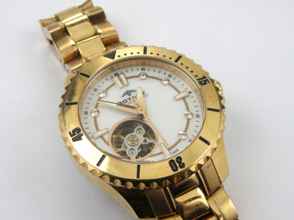 Rotary ALB90073/A/41 Ladies Rose Gold Skeleton Automatic Swiss Watch - 100m
