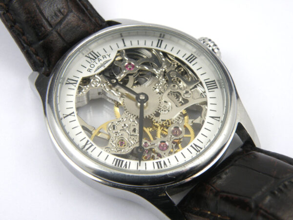Rotary GS02521/06 Gents Skeleton White Case Watch - 100m
