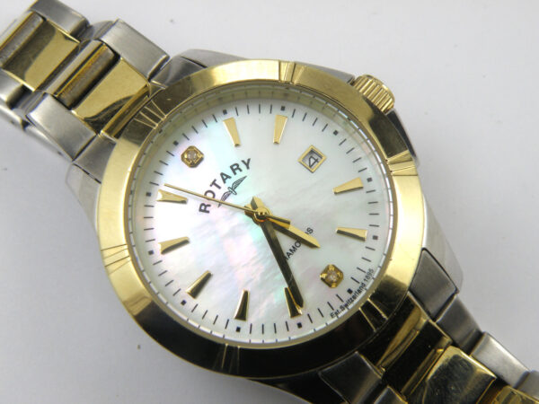 Rotary LB00134/07 Ladies Diamond Two Tone Bracelet Watch - 50m