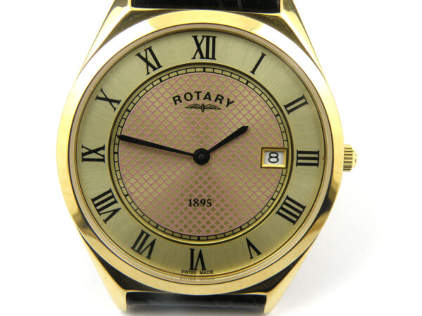 Rotary Men's Quartz Watch Ultraflach GS08002/10 with Leather Strap