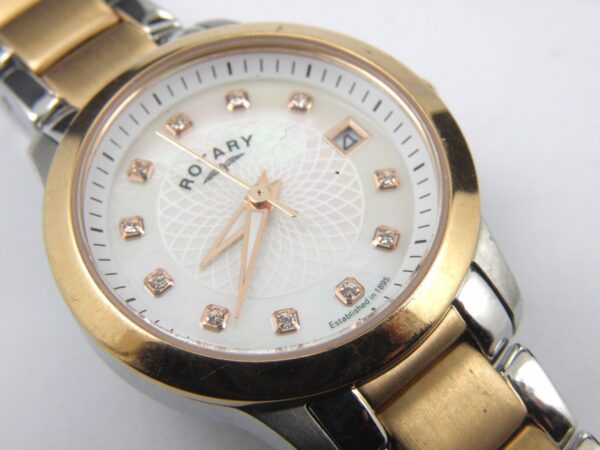 Womens LB02837/41 Stainless Steel and Rose Gold Plated Rotary Watch