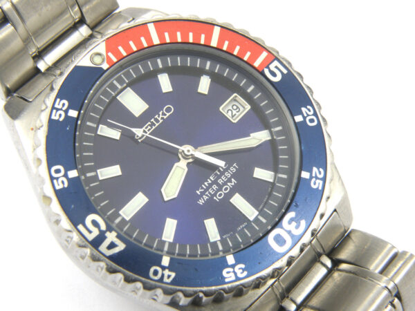Mens Seiko 5M62-0A10 Pepsi Kinetc Divers Watch - 100m
