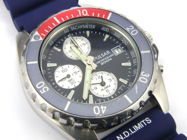 Pulsar Pepsi Men's 7T62-X019 Alarm Chronograph Divers Watch - 200m