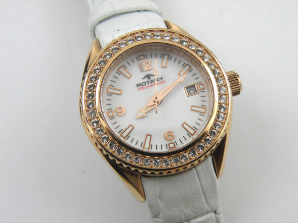 Rotary Ladies White Dial Rose Gold Case ALS00072/W/41