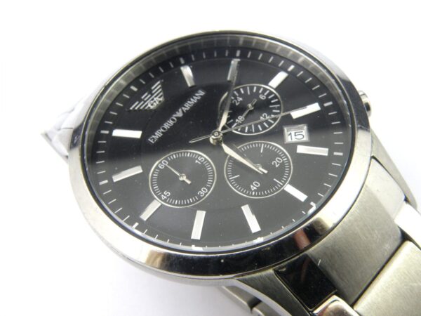 AR2434 Mens Armani Chrono Stainless Steel Bracelet Watch - 50m