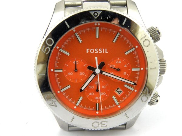 Men's Fossil CH2868 Orange Chrono Dial Watch - 100m
