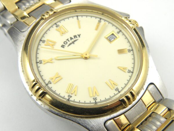 Mens Rotary Ultra-Slim Bracelet Watch GB00729/08  - Buckle engraved "DAD 70th"