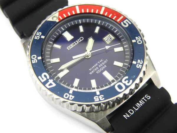 Mens Seiko 5M62-0A10 Pepsi Kinetc Scuba Divers Watch - 100m