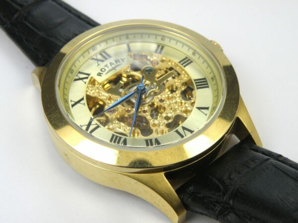 Rotary GS00112-03 Mens Timepieces Gold Plated Skeleton Automatic Watch