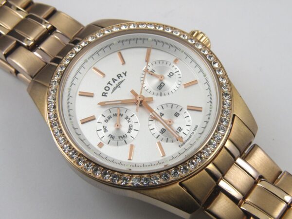 Rotary LB00160/02 Ladies Rose Gold Dial Analogue Watch - 100m