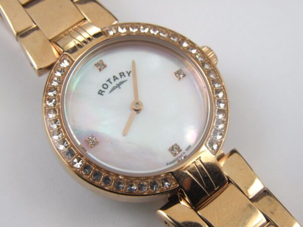 Ladies Rotary Rose Gold Diamond Mother Of Pearl Dial LB02561/41