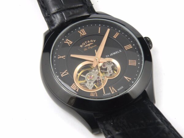 Gents Rotary Jura Automatic Swiss Watch-Black Strap GS90513/10