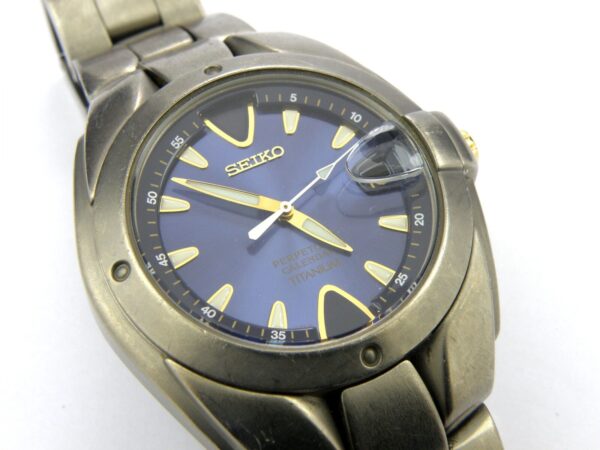 Men's Seiko Titanium Perpetual Calendar Watch 8F32-0049 - 100m