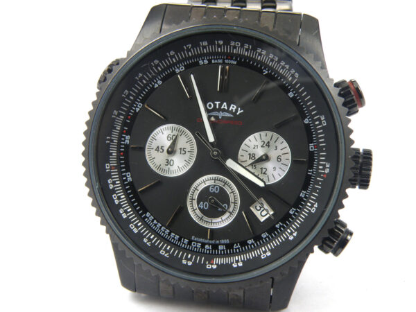 Rotary GB03778/04 Mens Black Aquaspeed Chronogrpah Tachymeter Watch