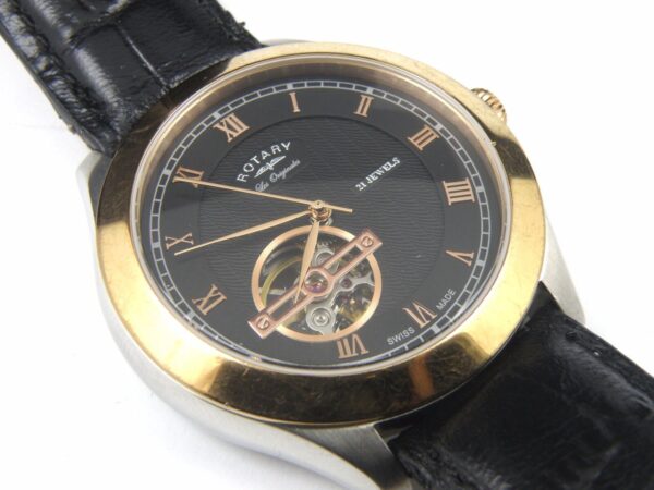 Rotary Jura Mens Automatic Swiss Watch-Black Strap GS90509/10