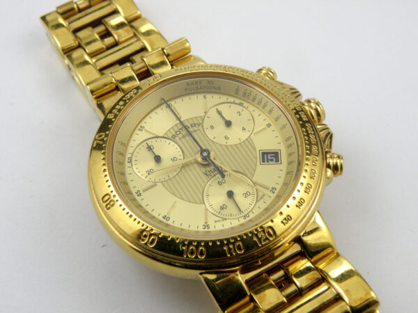 Vintage Gold Plated Men's Rotary Khalif 4619 Chrono Watch