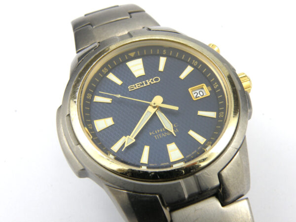 Mens Seiko Kinetic Titanium Watch 5M42-0L60 - 100m