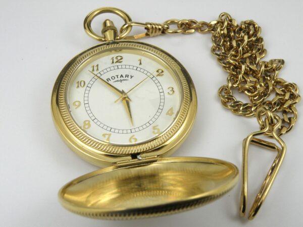 Rotary Closed Face Mechanical Skeleton Pocket Watch