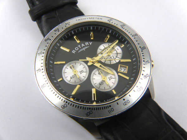 Gents Rotary GS03906/04 Round Tachymeter Chronograph - 100m