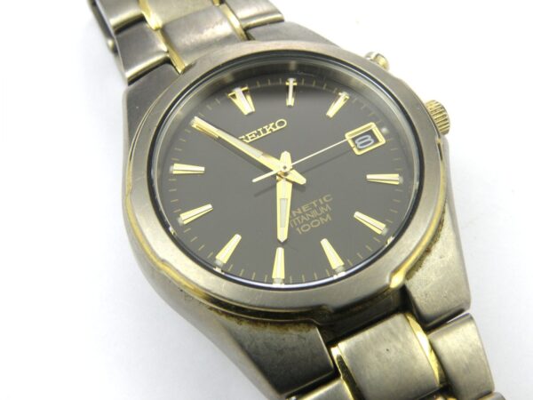 Mens Vintage Seiko Kinetic Titanium Watch 5M62-0AM0 - 100m