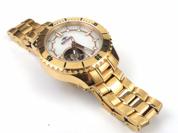 Rotary Ladies Rose Gold Skeleton Automatic Swiss Watch ALB90073/A/41