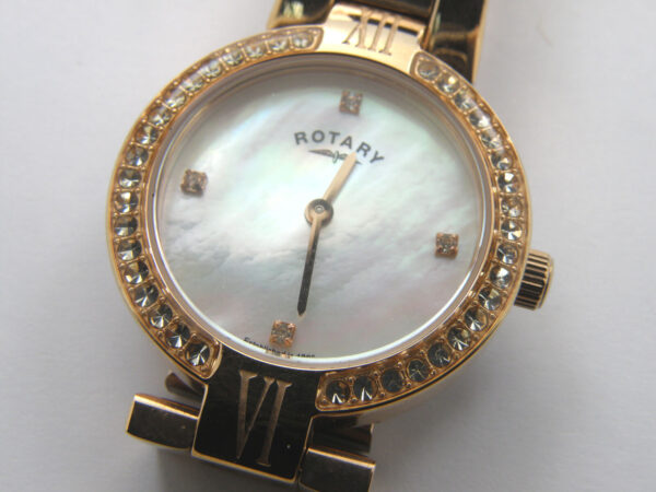 Women's LB02561/41 Rotary Rose Gold Crystal Mother Of Pearl Dial - 50m