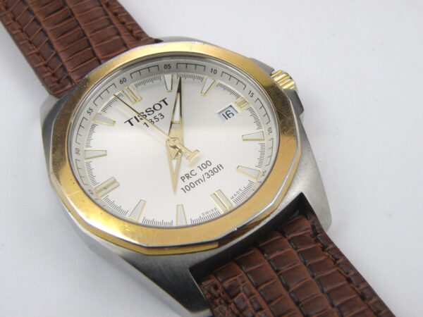 Gents TISSOT PRC100 Champagne Sapphire Dial & Leather Strap - 100m
