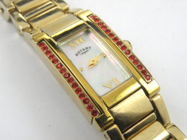 Rotary Ladies LB02423/41 Mother of Pearl Gold PVD Bracelet Watch- 100m