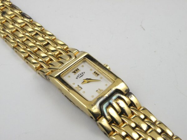 Women's Rotary LB1217 Solid Sterling Silver 925 Hallmarked Gold Plated Watch
