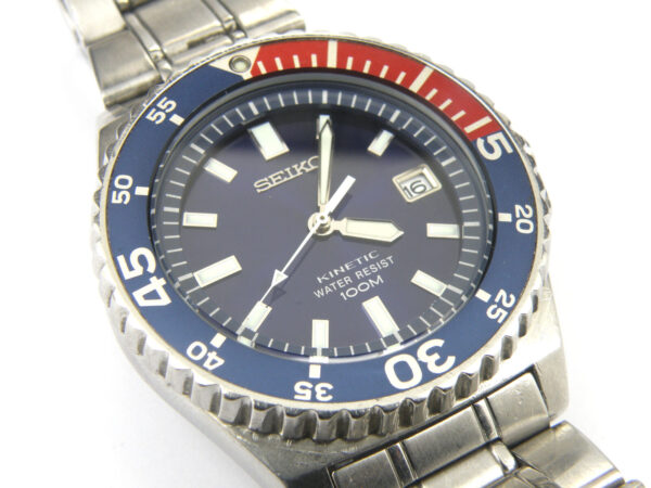 Mens Seiko 5M62-0A10 Pepsi Kinetic Diver's Watch - 100m