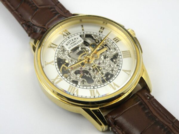 Rotary Mens GS03862/01 Automatic Skeleton Watch - 100m